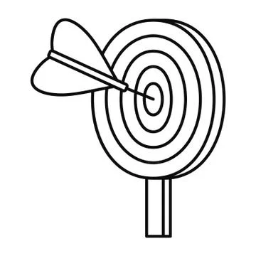 Target solution icon, outline style 스톡 일러스트