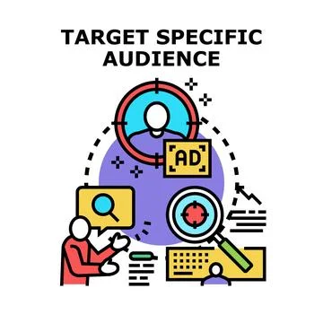Target specific audience for modern digital marketing strategy Stock Illustration