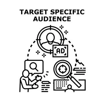 Target specific audience for modern digital marketing strategy Stock Illustration