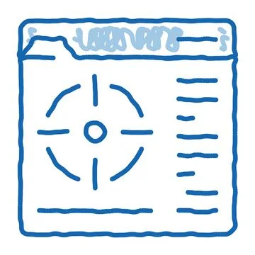 Target to specific folder doodle icon hand drawn illustration Stock-Illustration