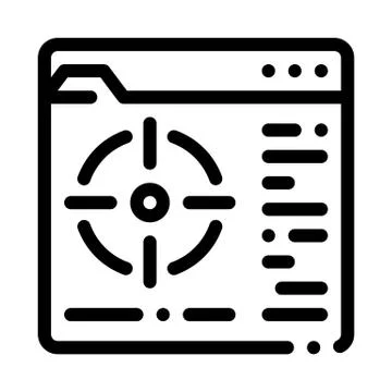 Target to specific folder icon vector outline illustration Stock-Illustration