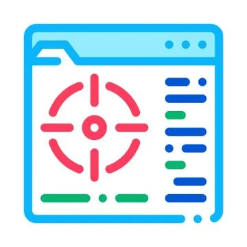 Target to specific folder icon vector outline illustration Stock-Illustration