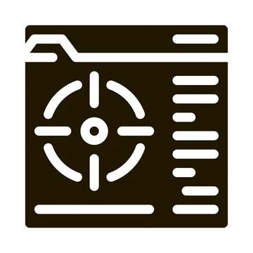 Target to specific folder icon Vector Glyph Illustration 库存插图