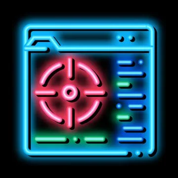 Target to specific folder neon glow icon illustration 스톡 일러스트