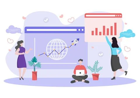 Target Startup Flat Illustration of business Development process, Innovation  Stock Illustration
