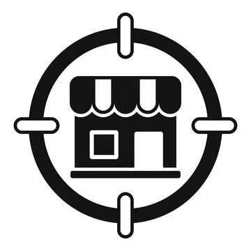 Target store locator icon simple vector. Global find near Stock Illustration