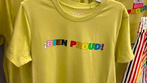 Target Store - Pride Month - Interior - Gay Pride - Bien Proud - Spanish Stock Footage 243778853