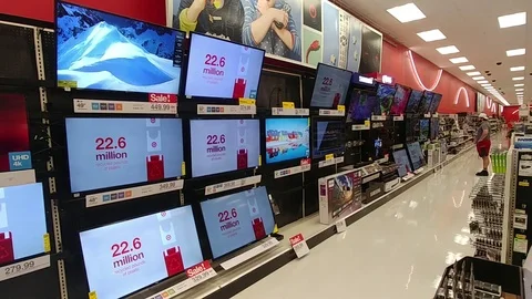 Target Store - Television Display Stock Footage