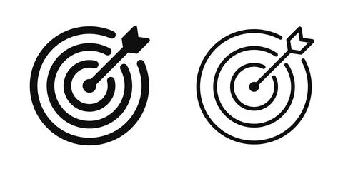 Target stroke and solid web icon set.Vector illustration Stock Illustration