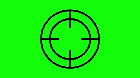 Target symbol animation on green screen background with smooth zooming effect Stock Footage 330397545