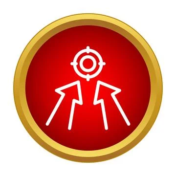 Target symbol with arrows representing focus and goal Stock Illustration