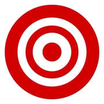 Target symbol isolated on white. Accuracy, target, aiming concept icon. Stock Illustration