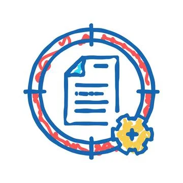 Target system file icon doodle illustration Stock Illustration