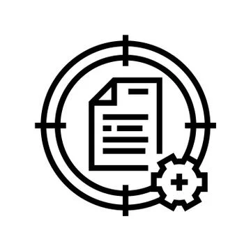 Target system file line icon vector illustration Stock Illustration