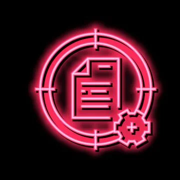 Target system file neon glow icon illustration Stock Illustration
