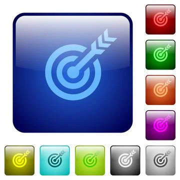 Target table with arrow color square buttons Stock Illustration