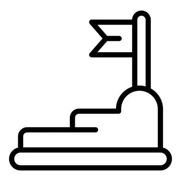 Target task flag icon outline vector. Work time Illustrazione stock