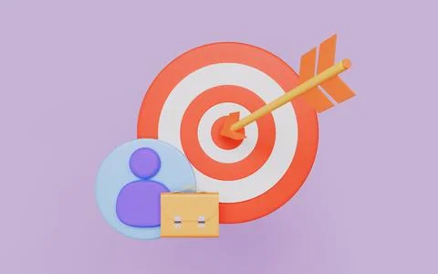 Target with a team achieving goals, Performance and strategic teamwork Stock Illustration