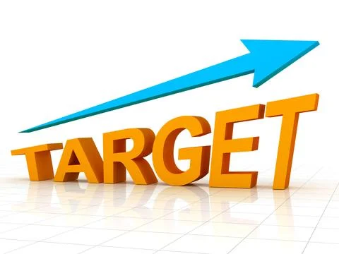 Target Text with Arrow Stock Illustration