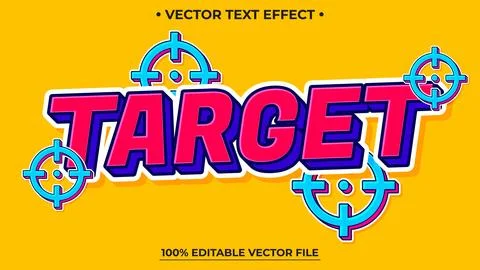 Target text, comic style editable text effect Illustrazione stock