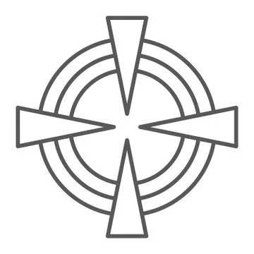 Target thin line icon, game and aim, focus sign, vector graphics, a linear Illustrazione stock