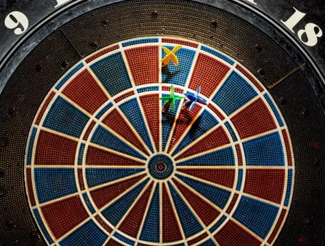 Target with three darts Stock Photos