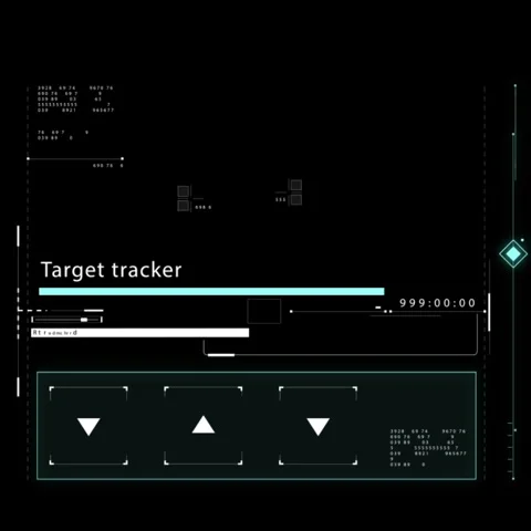 Target Tracker HUD Interface Animation for Surveillance  Monitoring System Stock Footage 332968054