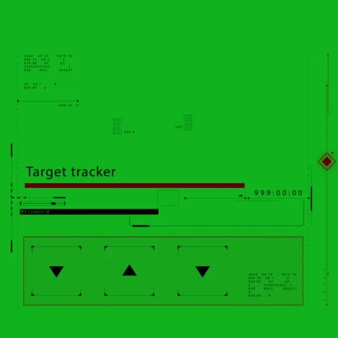 Target Tracking HUD Interface with Green Screen for Easy Keying Stock Footage 332968066