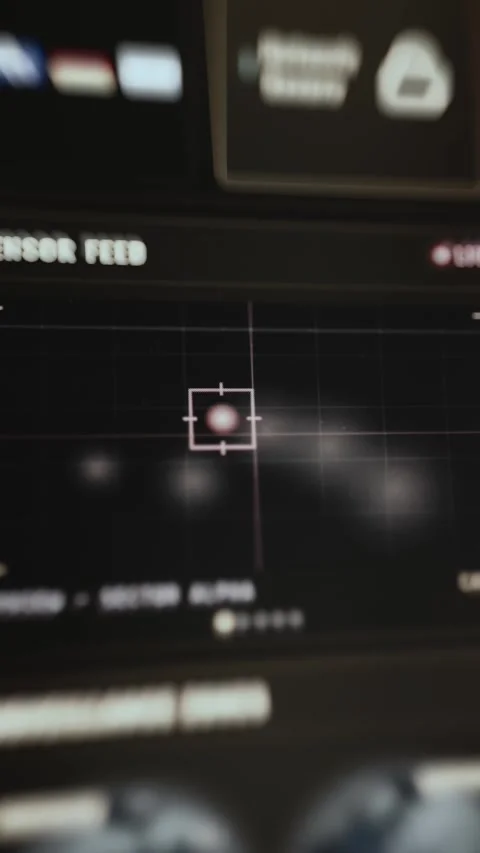 Target Tracking Square Over Moving Object On Radar Grid 4K Stock Footage 341325165