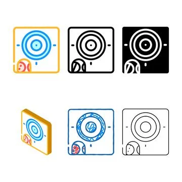 Target for training color icon vector multipack Stock Illustration