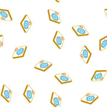 Target for training isometric icon seamless pattern Stock Illustration