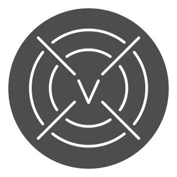 Target with victory symbol solid icon, business strategy concept, achieved Stock Illustration