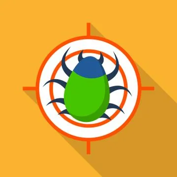 Target virus internet icon, flat style イラスト素材