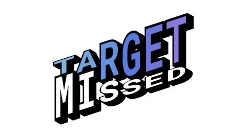 TARGET vs MISSED, 3D Text Animation in Isometric View with Opposite Word Motion Stock Footage 314264122