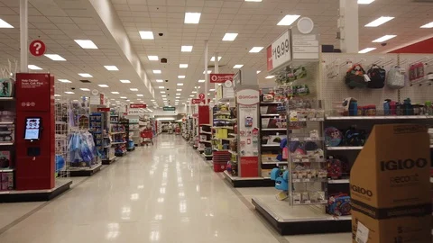 Target Walking Through Empty Aisles Late At Night 001 Stock-Footage 126724709