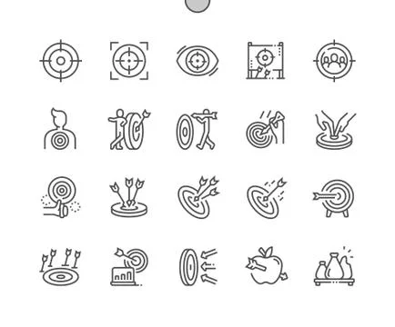 Target Well-crafted Pixel Perfect Vector Thin Line Icons Illustrazione stock
