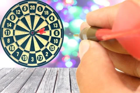 Target on Wood background Stock Photos