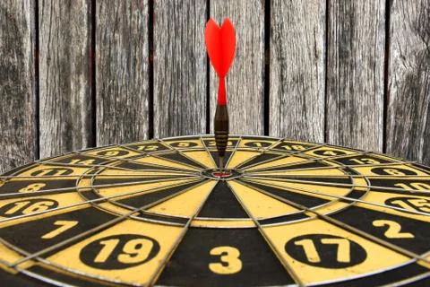 Target on Wood background Stock Photos