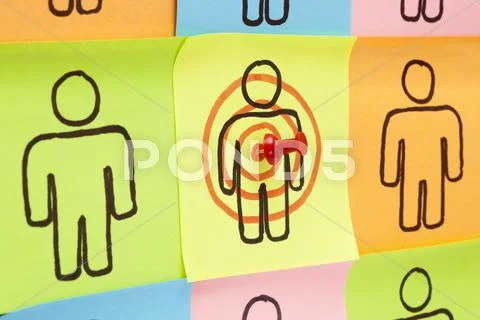 Target your customers sticky notes Stock Illustration