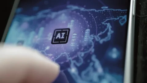 Targeted AI node highlights East Asian region 動画素材 344103421