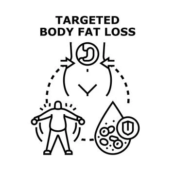 Targeted body fat loss concept illustration Stock Illustration