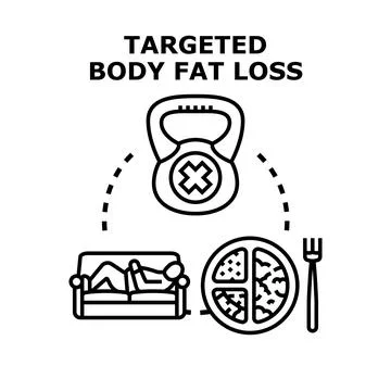 Targeted body fat loss vector idea Ilustración de archivo