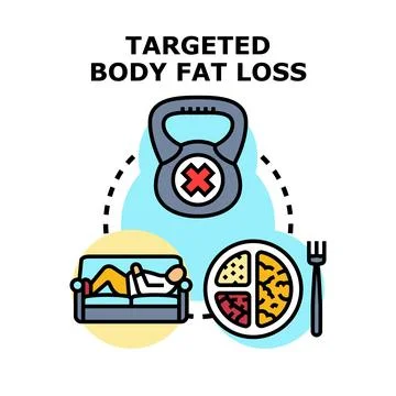 Targeted body fat loss vector idea Ilustración de archivo