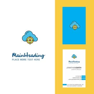 Targeted cloud  Creative Logo and business card. vertical Design Vector 库存插图