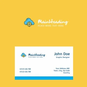 Targeted cloud  logo Design with business card template. Elegant corporate id Stockillustratie
