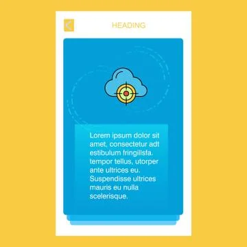 Targeted cloud  mobile vertical banner design design. Vector Illustrazione stock