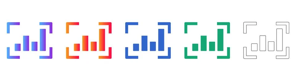 Targeted Data Analytics Icons Stock Illustration