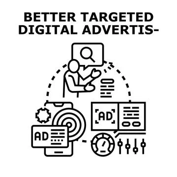 Targeted digital advertising optimizing campaign performance concept Stock Illustration