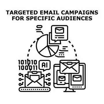 Targeted email campaigns for specific audience marketing Stock Illustration