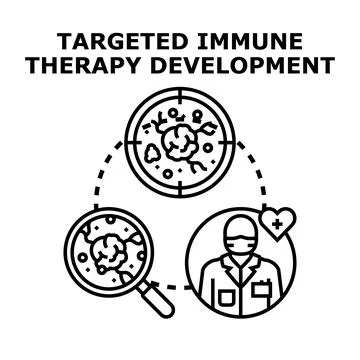 Targeted immune therapy treatment finding cure for disease Stock Illustration